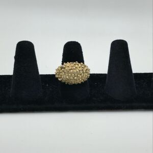 Vintage gold brutalist dome statement ring